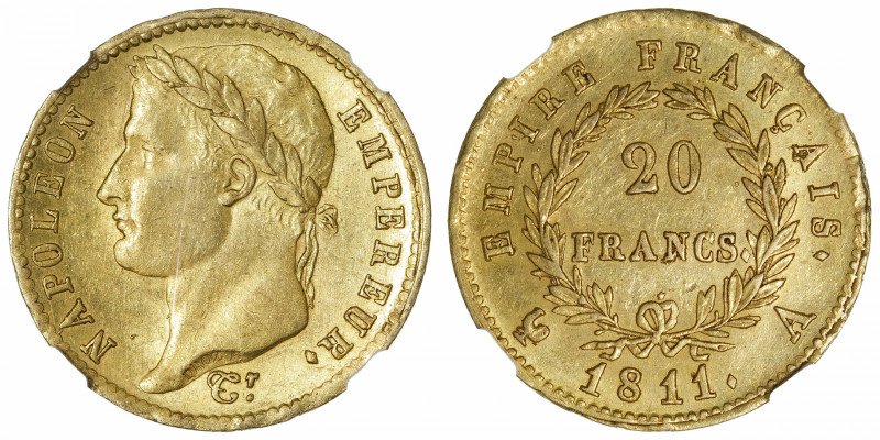 FRANCE
Premier Empire / Napoléon Ier (1804-1814). 20 francs Empire 1811, A, Par...