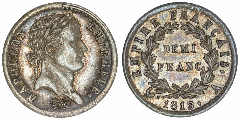 FRANCE
Premier Empire / Napoléon Ier (1804-1814). Demi-franc Empire 1813, A, Pa...