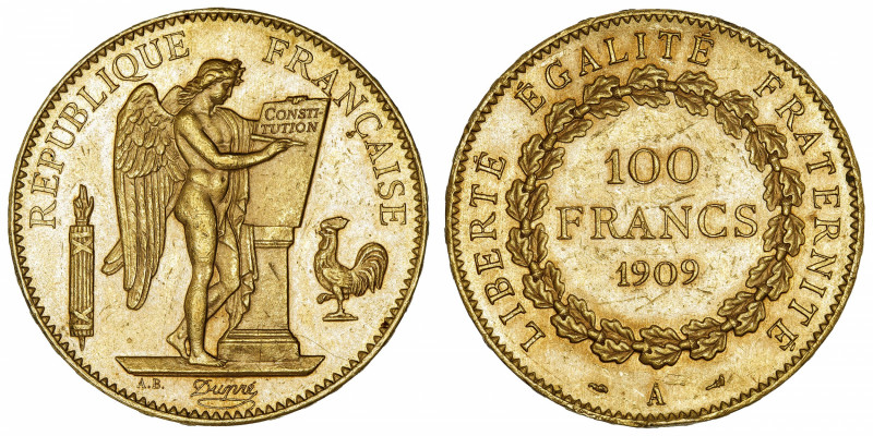 FRANCE
IIIe République (1870-1940). 100 francs Génie 1909, A, Paris.
G.1137a -...