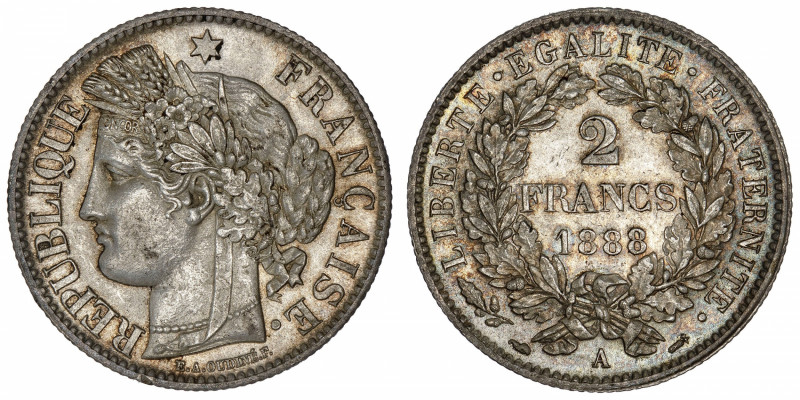 FRANCE
IIIe République (1870-1940). 2 francs Cérès 1888, A, Paris.
G.530a - F....