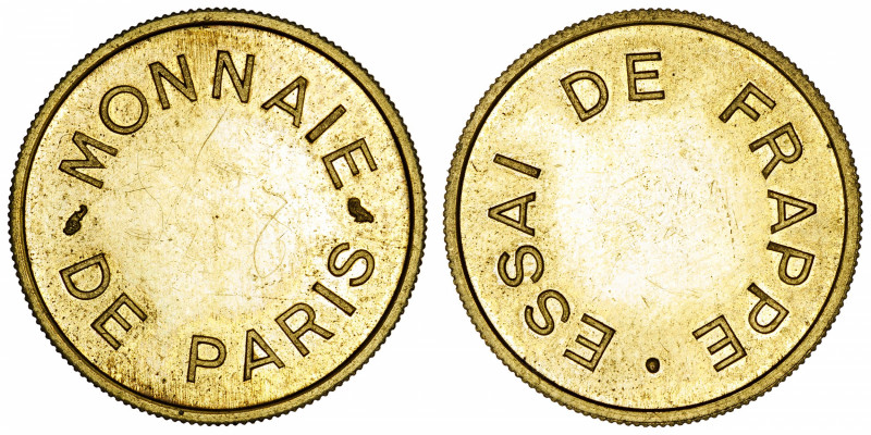 FRANCE
Ve République (1958 à nos jours). Essai de frappe de 10 centimes Mariann...