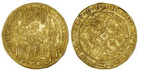 FRANCE / FÉODALES
Aquitaine, Édouard IV, le Prince Noir (1362-1372). Pavillon d’or ou noble guyennois à la rose, 1ère émission ND (1362-1372), B, Bor...