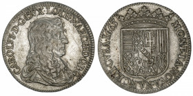 FRANCE / FÉODALES
Lorraine (duché de), Charles IV (1625-1675). Teston 1663, Nancy.
Flon.35 ; Argent - 8,53 g - 28 mm - 6 h 
TB à TTB.