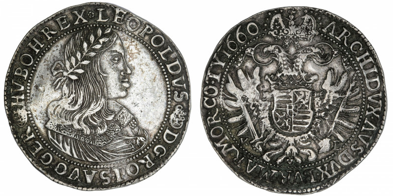 HONGRIE
Léopold Ier (1657-1705). Thaler 1660, Kremnitz.
KM.148 ; Argent - 28,5...