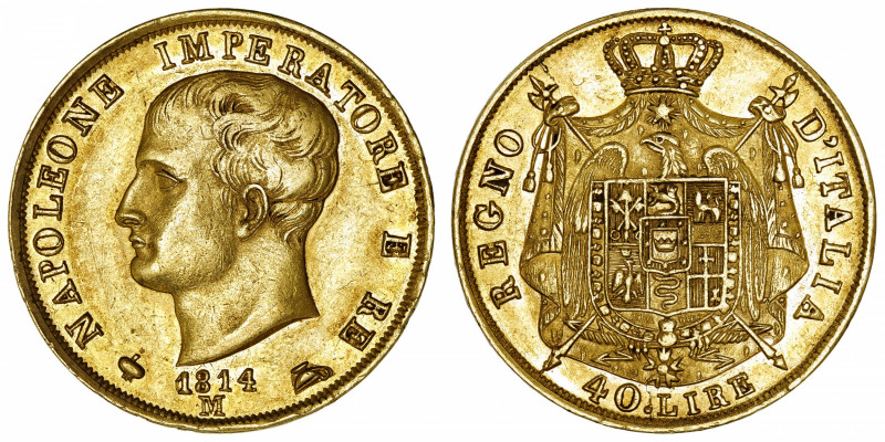 ITALIE
Milan, royaume d’Italie, Napoléon Ier (1805-1814). 40 lire, 2e type, tra...