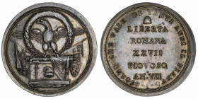 ITALIE
République romaine (1798-1799). Médaille commémorative au module d’un scudo, pour la proclamation de la République romaine An VII (1799), Rome...
