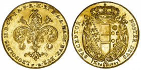 ITALIE
Toscane (Grand-duché de), Léopold II (1824-1859). 80 fiorini (Ottanta) 1827, Florence.
Fr.343 - KM.78 - Mont.305 ; Or - 32,49 g - 32 mm - 6 h...