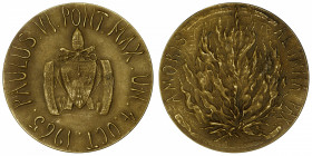 ITALIE
Vatican, Paul VI (1963-1978). Médaille commémorant la visite du Pape à l’Organisation des Nations Unies à New York 1965.
Or - 54,64 g - 44 mm...