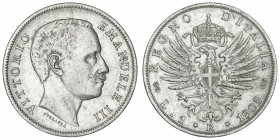 ITALIE
Victor-Emmanuel III (1900-1946). 1 lire 1905, R, Rome.
KM.32 ; Acier - 4,93 g - 29 mm - 6 h 
Millésime rare. TB à TTB.