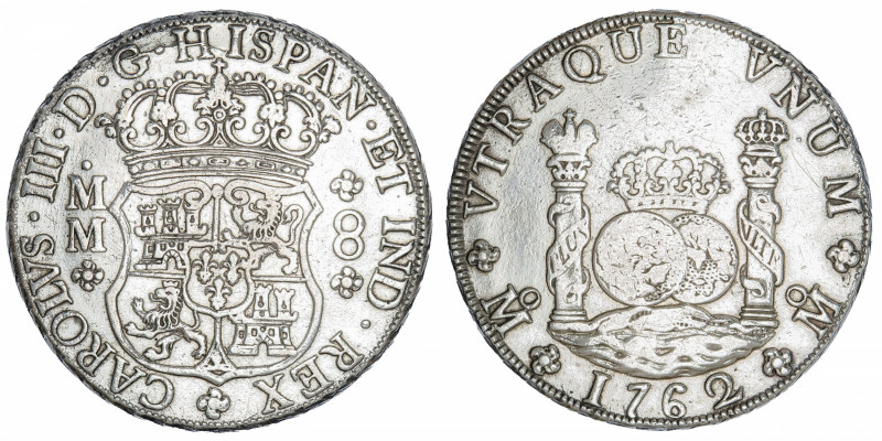 MEXIQUE
Charles III (1759-1788). 8 réaux 1762 MM, M°, Mexico.
KM.105 ; Argent ...