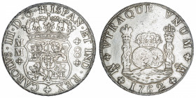 MEXIQUE
Charles III (1759-1788). 8 réaux 1762 MM, M°, Mexico.
KM.105 ; Argent - 26,58 g - 38 mm - 12 h 
Nettoyé. TTB.