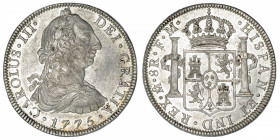 MEXIQUE
Charles III (1759-1788). 8 réaux 1775 FM, M°, Mexico.
KM.106.2 ; Argent - 26,86 g - 39 mm - 12 h 
TTB.