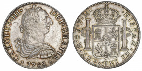 MEXIQUE
Charles III (1759-1788). 8 réaux 1788 FM, M°, Mexico.
KM.106.2a ; Argent - 26,93 g - 38 mm - 12 h 
TTB.