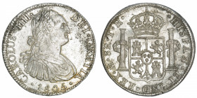 MEXIQUE
Charles IV (1788-1808). 8 réaux 1805 TH, M°, Mexico.
KM.109 ; Argent - 26,81 g - 39 mm - 12 h 
TTB à Superbe.