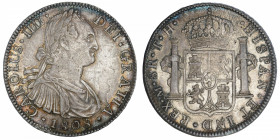 MEXIQUE
Charles IV (1788-1808). 8 réaux 1808 TH, M°, Mexico.
KM.109 ; Argent - 26,98 g - 39 mm - 12 h 
Presque TTB.