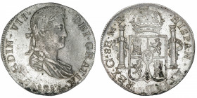 MEXIQUE
Ferdinand VII (1808-1833). 8 réaux 1814 MR, GA, Guadalajara.
KM.111.3 ; Argent - 26,83 g - 38 mm - 12 h 
TB.