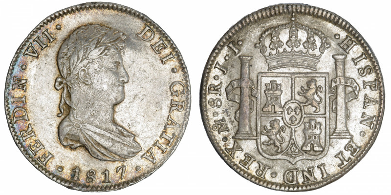 MEXIQUE
Ferdinand VII (1808-1833). 8 réaux 1817 JJ, M°, Mexico.
KM.111 ; Argen...