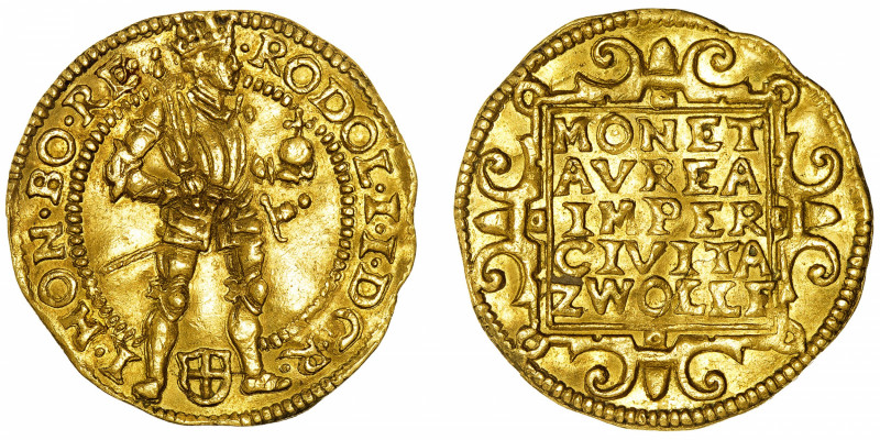 PAYS-BAS
Zwolle, Rodolphe II (1576-1612). Ducat ND (1630-76).
Fr.213 ; Or - 3,...