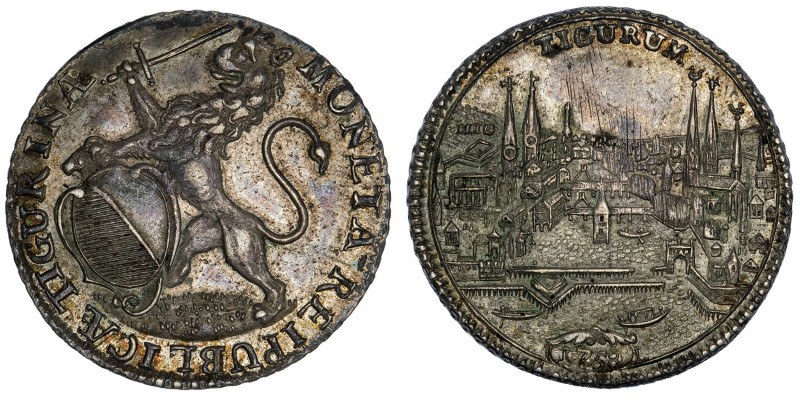 SUISSE
Zurich (canton de). 1/2 thaler 1758.
KM.146 ; Argent - 13,73 g - 33 mm ...