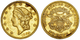 USA
République fédérale des États-Unis d’Amérique (1776-à nos jours). 20 dollars Liberty 1855, Philadelphie.
Fr.169 ; Or - 33,37 g - 34 mm - 6 h 
T...