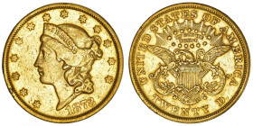 USA
République fédérale des États-Unis d’Amérique (1776-à nos jours). 20 dollars Liberty 1873, S, San Francisco.
Fr.175 ; Or - 33,33 g - 34 mm - 6 h...