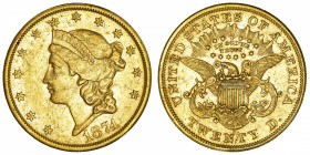 USA
République fédérale des États-Unis d’Amérique (1776-à nos jours). 20 dollars Liberty 1874, S, San Francisco.
Fr.175 ; Or - 33,39 g - 34 mm - 6 h...