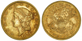 USA
République fédérale des États-Unis d’Amérique (1776-à nos jours). 20 dollars Liberty 1875, Philadelphie.
Fr.174 ; Or - 33,40 g - 34 mm - 6 h 
S...