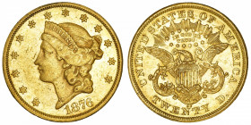 USA
République fédérale des États-Unis d’Amérique (1776-à nos jours). 20 dollars Liberty 1876, CC, Carson City.
Fr.176 ; Or - 33,41 g - 34 mm - 6 h ...