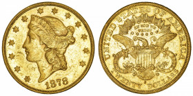USA
République fédérale des États-Unis d’Amérique (1776-à nos jours). 20 dollars Liberty 1878, S, San Francisco.
Fr.178 ; Or - 33,40 g - 34 mm - 6 h...