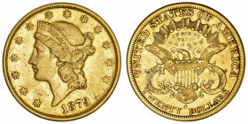 USA
République fédérale des États-Unis d’Amérique (1776-à nos jours). 20 dollars Liberty 1879, S, San Francisco.
Fr.178 ; Or - 33,27 g - 34 mm - 6 h...