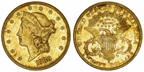 USA
République fédérale des États-Unis d’Amérique (1776-à nos jours). 20 dollars Liberty 1880, S, San Francisco.
Fr.178 ; Or - 33,35 g - 34 mm - 6 h...