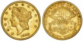USA
République fédérale des États-Unis d’Amérique (1776-à nos jours). 20 dollars Liberty 1890, S, San Francisco.
Fr.178 ; Or - 33,29 g - 34 mm - 6 h...