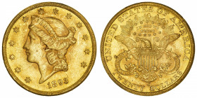 USA
République fédérale des États-Unis d’Amérique (1776-à nos jours). 20 dollars Liberty 1893, S, San Francisco.
Fr.178 ; Or - 33,41 g - 34 mm - 6 h...