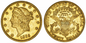 USA
République fédérale des États-Unis d’Amérique (1776-à nos jours). 20 dollars Liberty 1895, S, San Francisco.
Fr.178 ; Or - 33,35 g - 34 mm - 6 h...