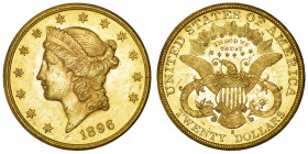USA
République fédérale des États-Unis d’Amérique (1776-à nos jours). 20 dollars Liberty 1896, S, San Francisco.
Fr.178 ; Or - 33,43 g - 34 mm - 6 h...