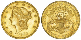 USA
République fédérale des États-Unis d’Amérique (1776-à nos jours). 20 dollars Liberty 1903, Philadelphie.
Fr.177 ; Or - 33,45 g - 34 mm - 6 h 
S...