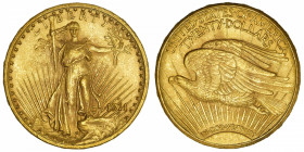 USA
République fédérale des États-Unis d’Amérique (1776-à nos jours). 20 dollars Saint-Gaudens 1911, S, San Francisco.
Fr.186 ; Or - 33,41 g - 34 mm...
