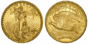 USA
République fédérale des États-Unis d’Amérique (1776-à nos jours). 20 dollars Saint-Gaudens 1913, D, Denver.
Fr.187 ; Or - 33,41 g - 34 mm - 6 h ...