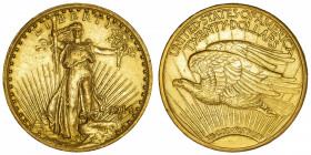USA
République fédérale des États-Unis d’Amérique (1776-à nos jours). 20 dollars Saint-Gaudens 1914, Philadelphie.
Fr.185 ; Or - 33,40 g - 34 mm - 6...