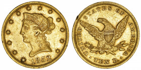 USA
République fédérale des États-Unis d’Amérique (1776-à nos jours). 10 dollars Liberty 1852, Philadelphie.
Fr.155 ; Or - 16,70 g - 27 mm - 6 h 
C...