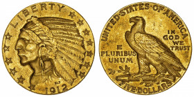 USA
République fédérale des États-Unis d’Amérique (1776-à nos jours). 5 dollars Indien 1912, S, San Francisco.
Fr.150 ; Or - 8,31 g - 21,6 mm - 6 h ...