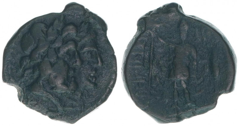 Rhegium
Griechen - Butrint. Bronzemünze, ca. 300 BC. Köpfe der Dioskuren nach re...