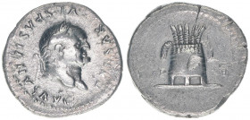 Vespasianus 69-79
Römisches Reich - Kaiserzeit. Denar. IMP XIX - Modius
Rom
2,97g
Kampmann 20.42
ss+