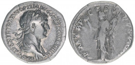 Traianus 98-117
Römisches Reich - Kaiserzeit. Denar. P M TR P COS VI P P SPQR
Rom
3,06g
Kampmann 27.52
ss