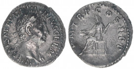 Traianus 98-117
Römisches Reich - Kaiserzeit. Denar. P M TR P COS II P P
Rom
3,14g
Kampmann 27.45
ss/vz
