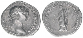 Traianus 98-117
Römisches Reich - Kaiserzeit. Denar. COS V P P SPQR OPTIMO PRINC
Rom
3,39g
Kampmann 27.32
ss