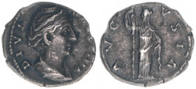 Faustina +141 Gattin des Antoninus Pius
Römisches Reich - Kaiserzeit. Denar. AVGVSTA
Rom
3,21g
Kampmann 36.29
ss