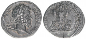 Septimius Severus 193-211
Römisches Reich - Kaiserzeit. Denar. PART MAX P M TR P VIIII
Rom
3,62g
Kampmann 49.122
ss+