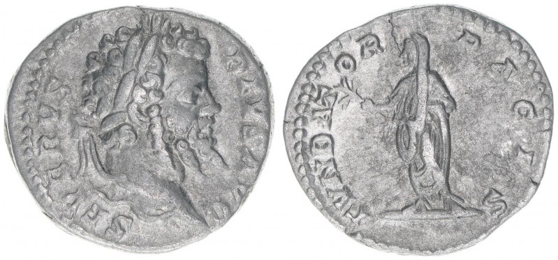 Septimius Severus 193-211
Römisches Reich - Kaiserzeit. Denar. FVNDATOR PACIS
Ro...