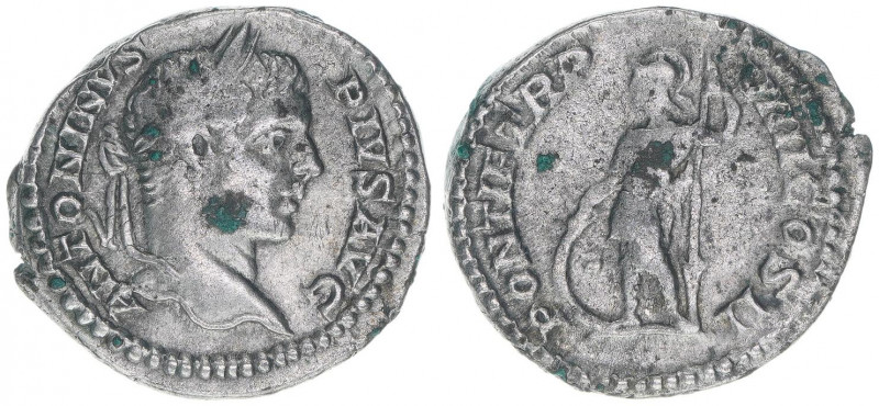 Caracalla 198-217
Römisches Reich - Kaiserzeit. Denar. PONTIF TR P VIIII COS II
...